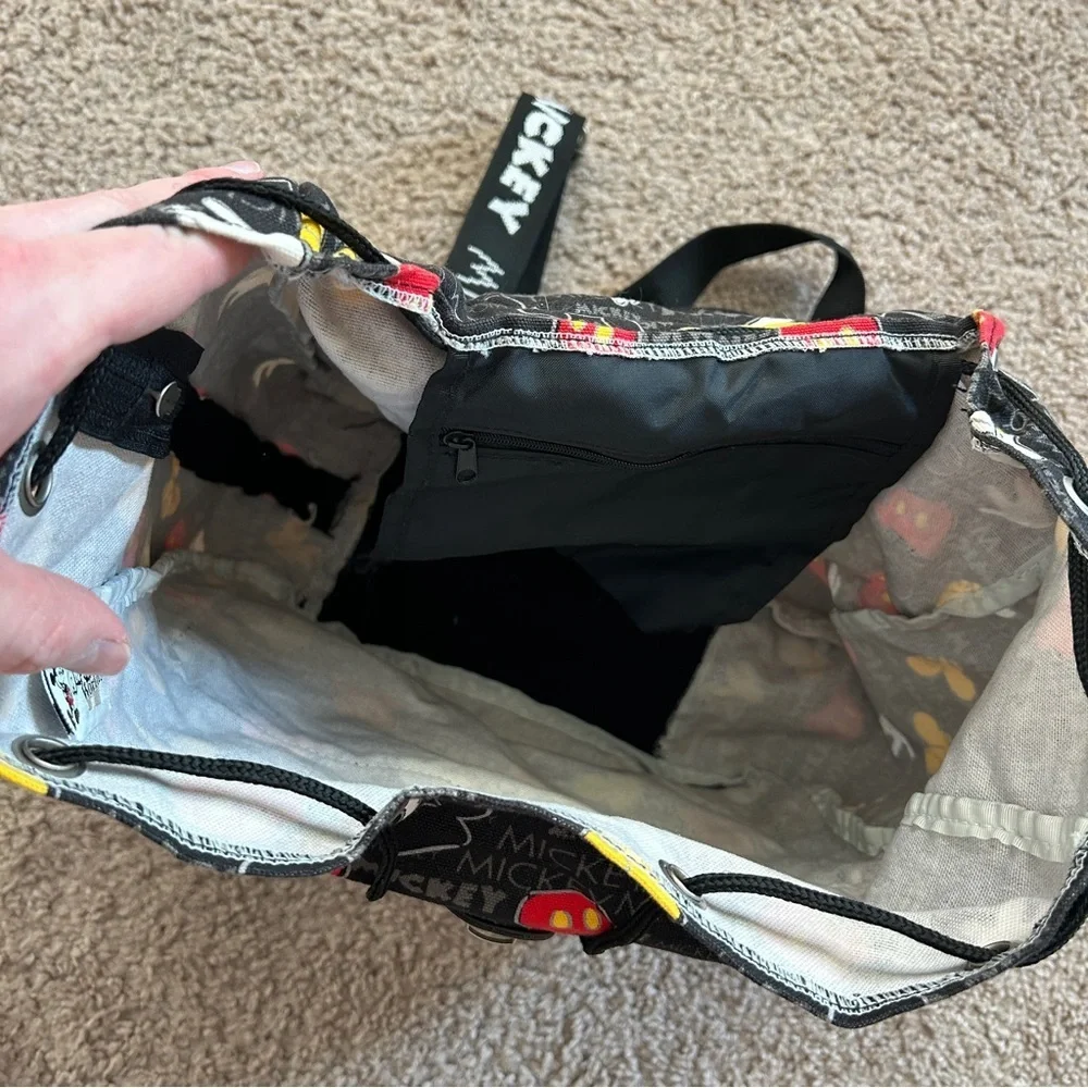 Disney Mickey Mouse Black Red Yellow Backpack Size Medium